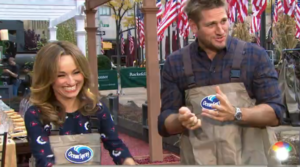 Watch this clip from the Today Show with Chefs Curtis Stone and Giada wearing waders with the Ocean Spray logo 2d patches made by Flexsystems USA.